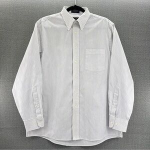 Vintage The Arrow Comp. Wrinkle Free Pinpoint Mens Striped Button-Down Shirt‎ 16